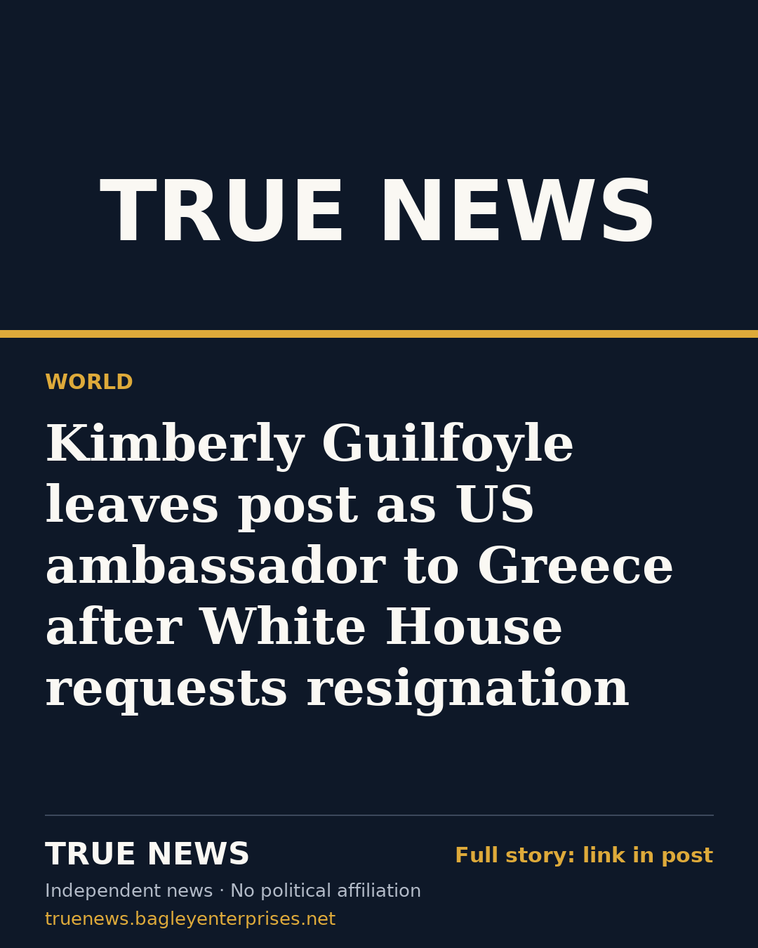 Share card: Kimberly Guilfoyle leaves post as US ambassador to Greece after White House requests resignation