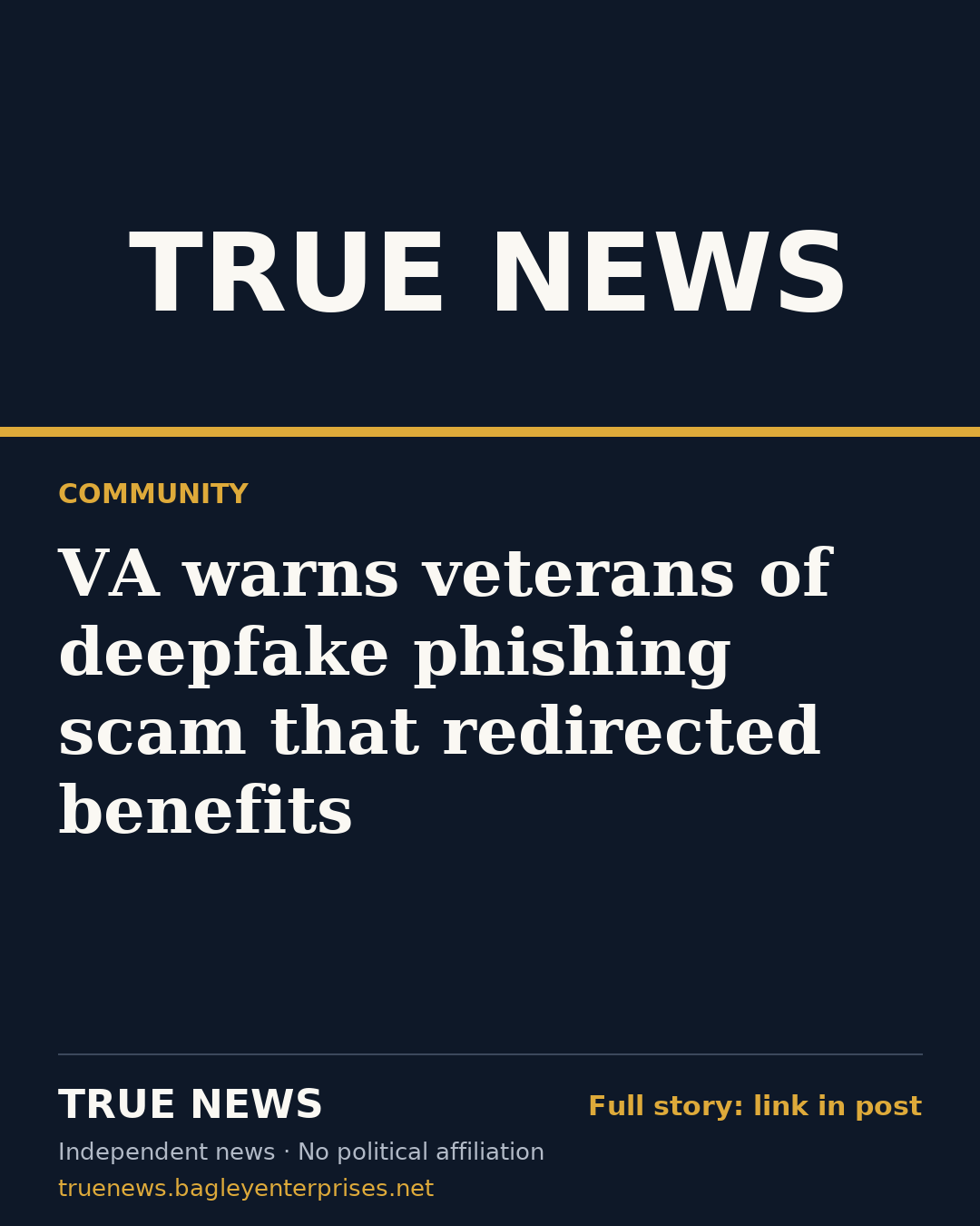 Share card: VA warns veterans of deepfake phishing scam that redirected benefits