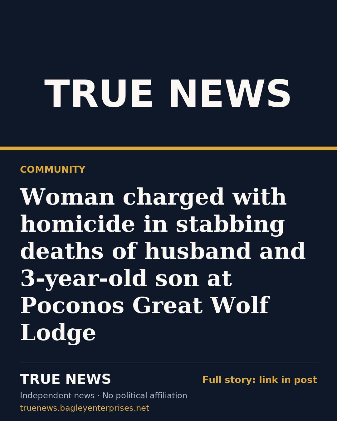 Share card: Woman charged with homicide in stabbing deaths of husband and 3-year-old son at Poconos Great Wolf Lodge
