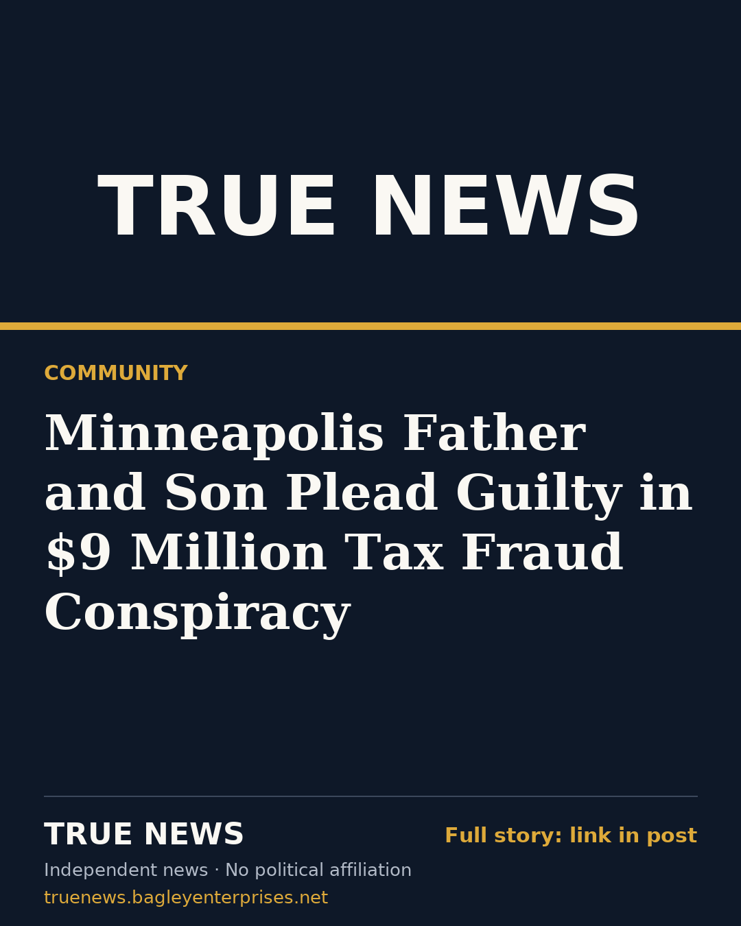 Share card: Minneapolis Father and Son Plead Guilty in $9 Million Tax Fraud Conspiracy