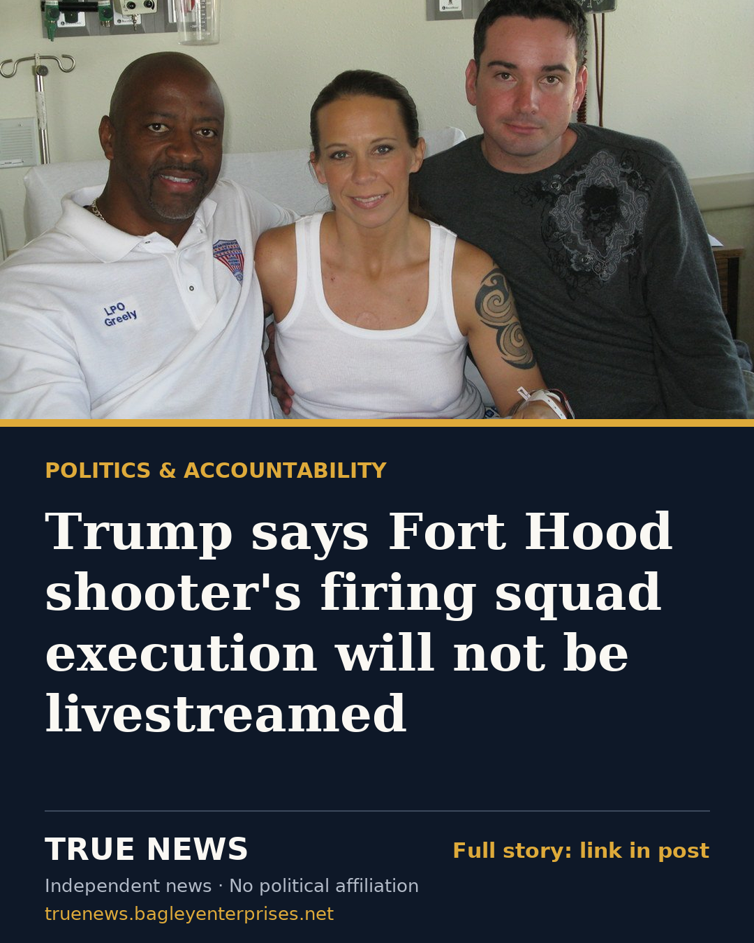 Share card: Trump says Fort Hood shooter's firing squad execution will not be livestreamed