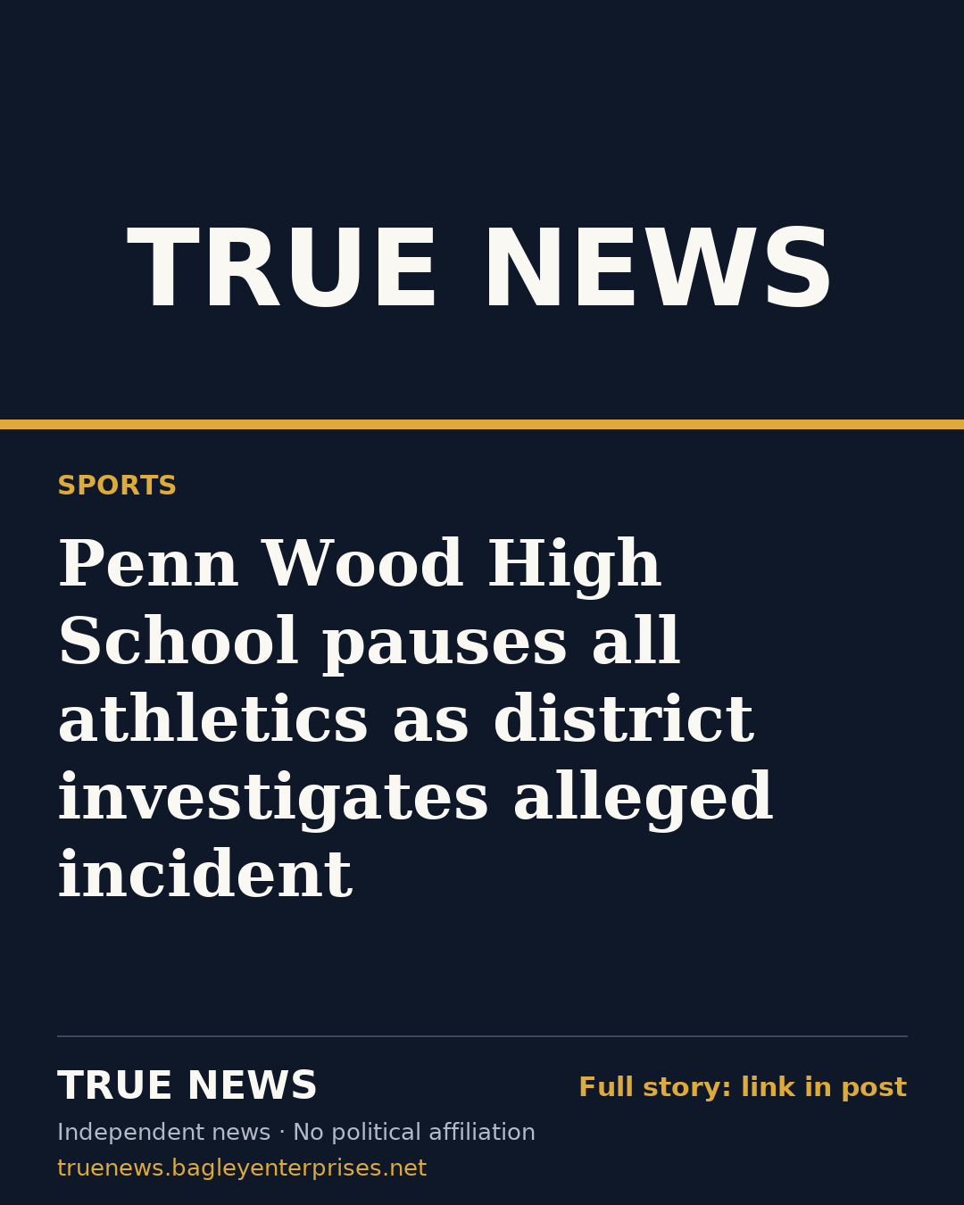 Share card: Penn Wood High School pauses all athletics as district investigates alleged incident