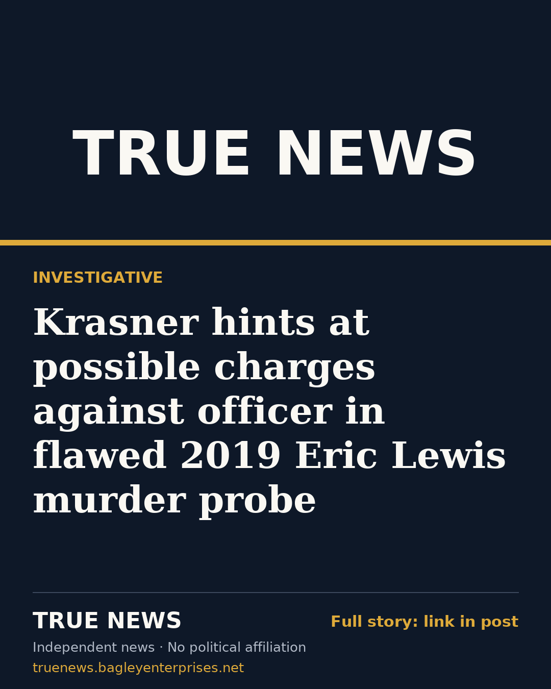 Share card: Krasner hints at possible charges against officer in flawed 2019 Eric Lewis murder probe
