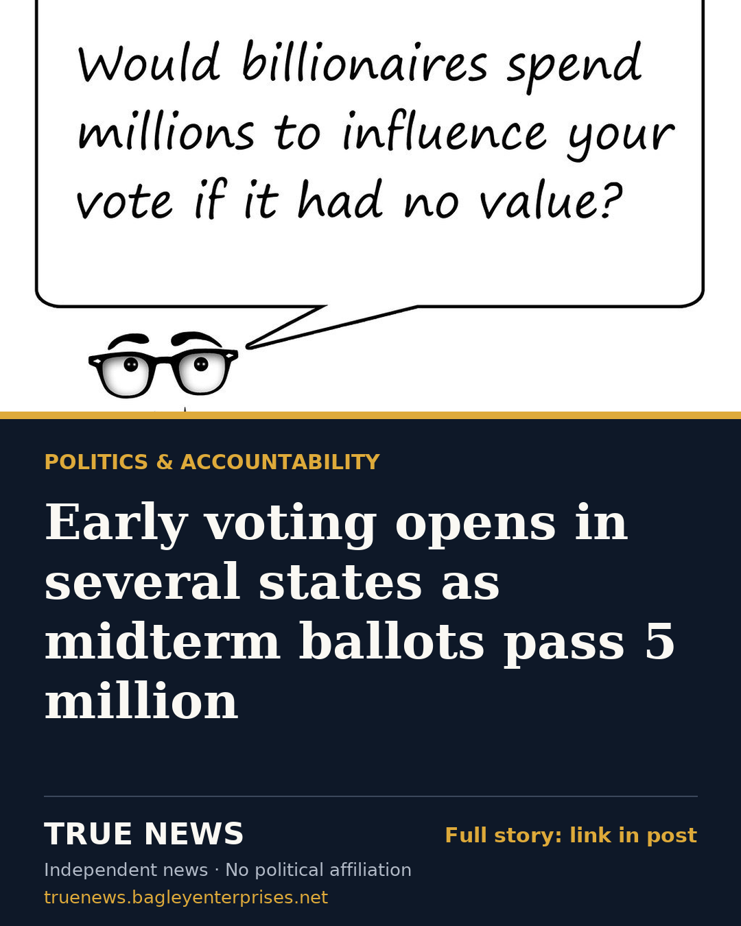 Share card: Early voting opens in several states as midterm ballots pass 5 million