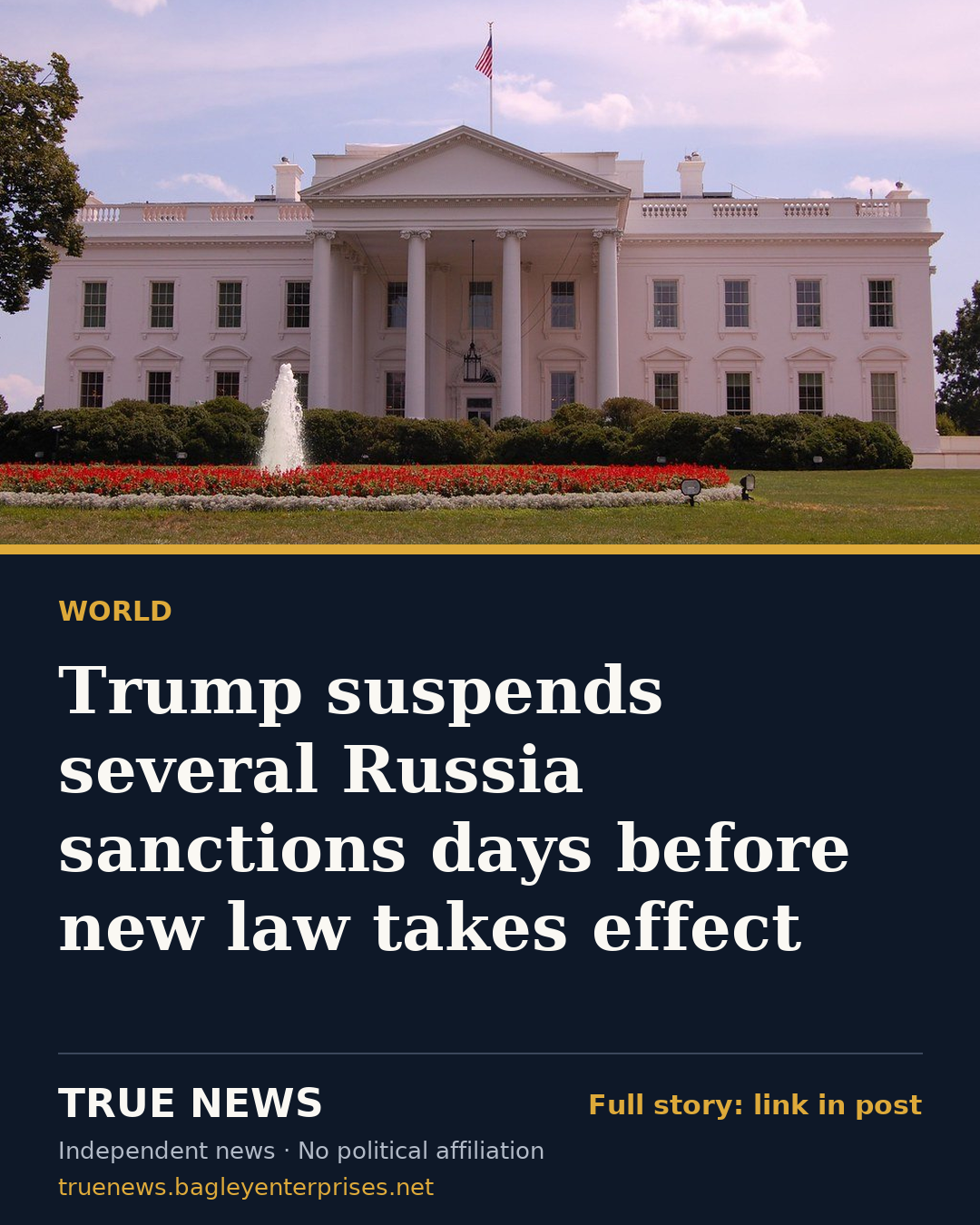 Share card: Trump suspends several Russia sanctions days before new law takes effect