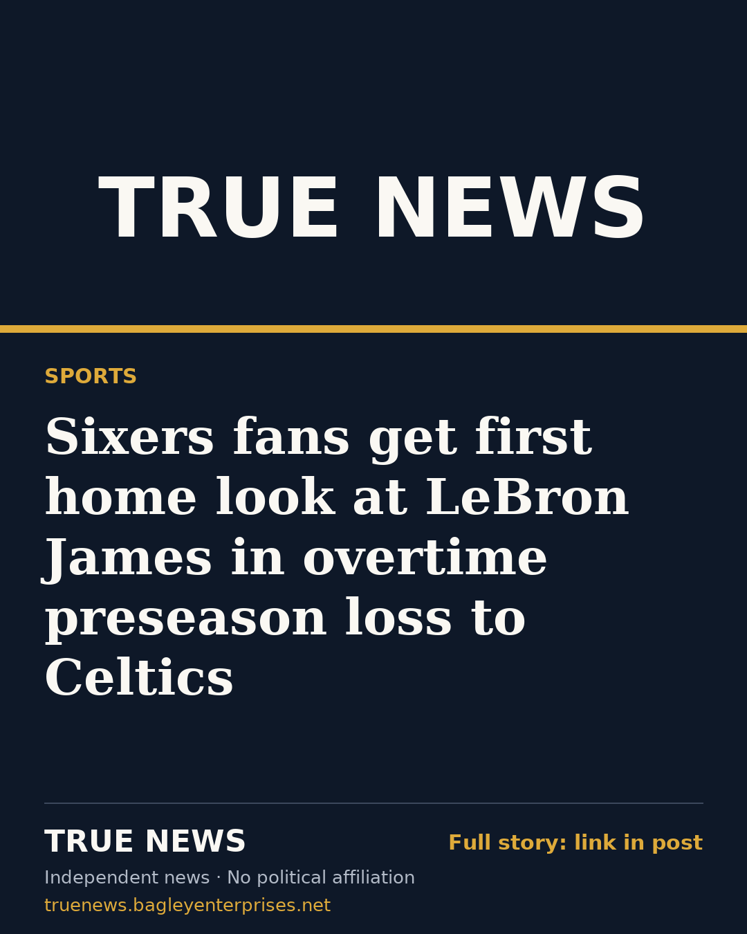Share card: Sixers fans get first home look at LeBron James in overtime preseason loss to Celtics
