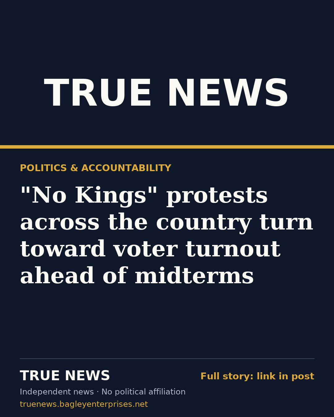 Share card: "No Kings" protests across the country turn toward voter turnout ahead of midterms