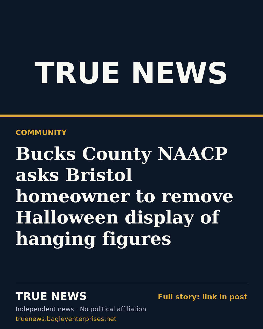 Share card: Bucks County NAACP asks Bristol homeowner to remove Halloween display of hanging figures