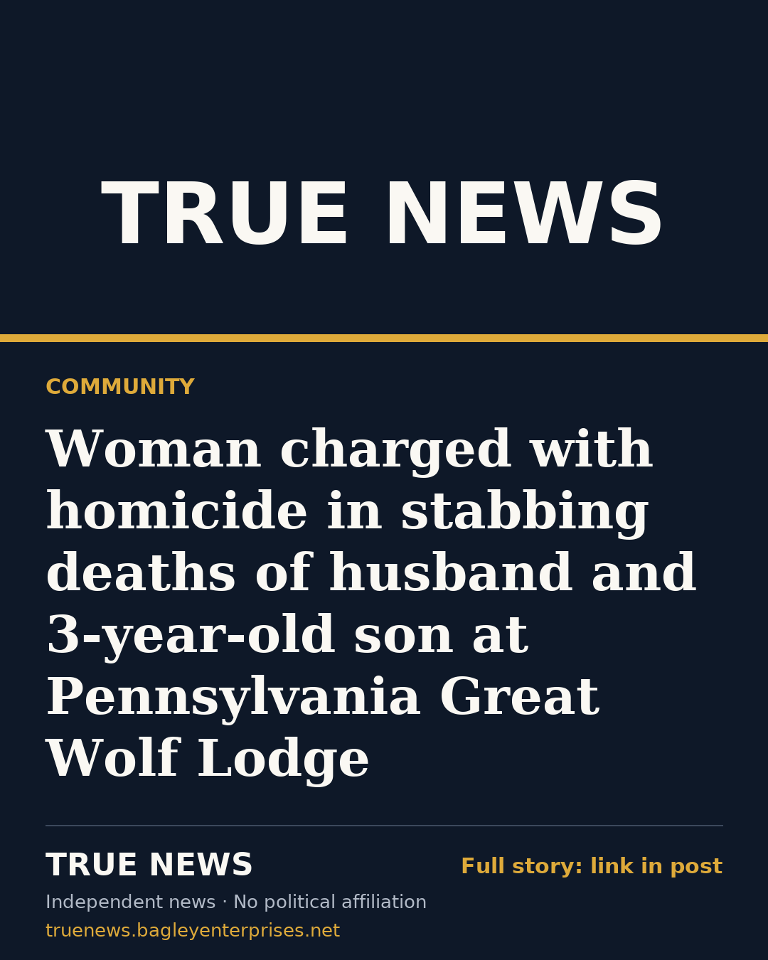 Share card: Woman charged with homicide in stabbing deaths of husband and 3-year-old son at Pennsylvania Great Wolf Lodge