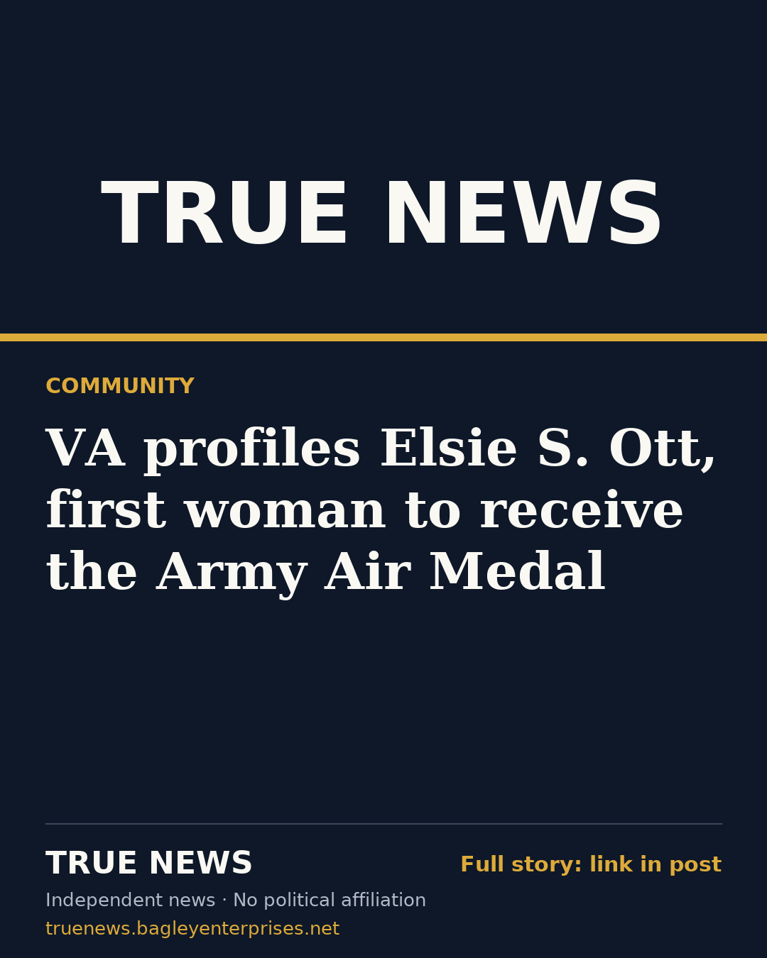 Share card: VA profiles Elsie S. Ott, first woman to receive the Army Air Medal
