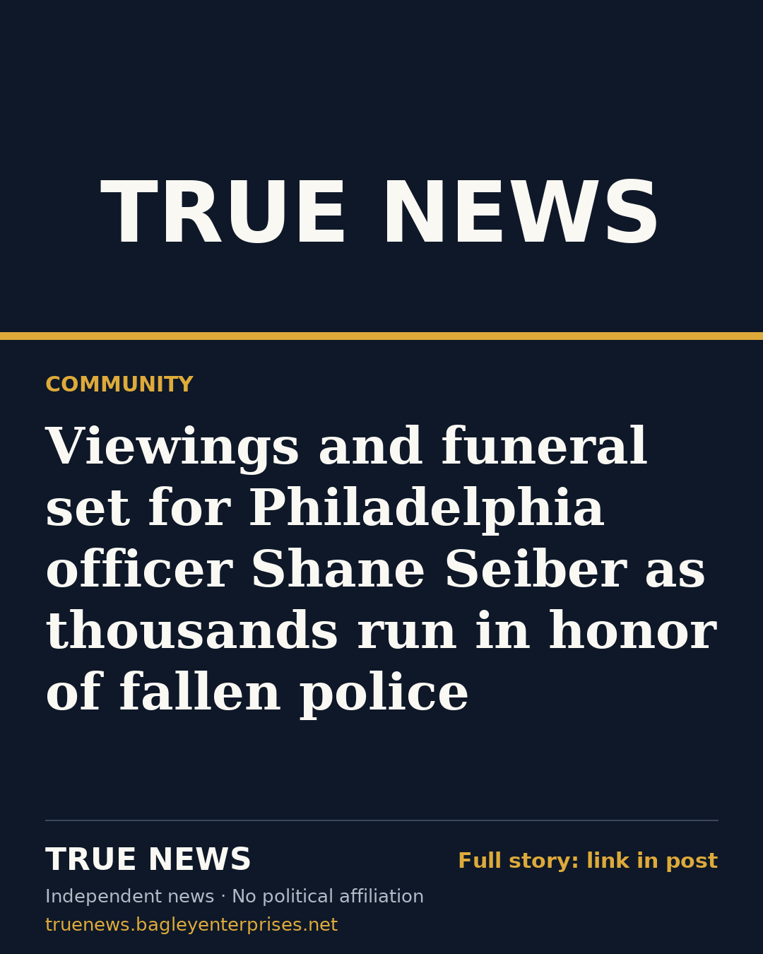 Share card: Viewings and funeral set for Philadelphia officer Shane Seiber as thousands run in honor of fallen police