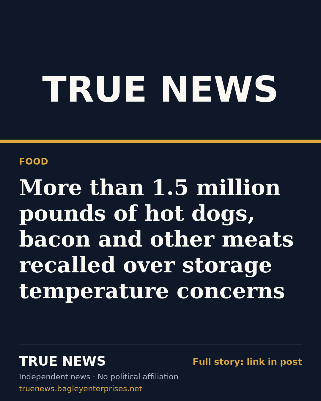 Share card: More than 1.5 million pounds of hot dogs, bacon and other meats recalled over storage temperature concerns