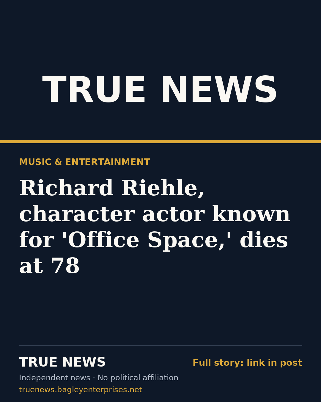 Share card: Richard Riehle, character actor known for 'Office Space,' dies at 78