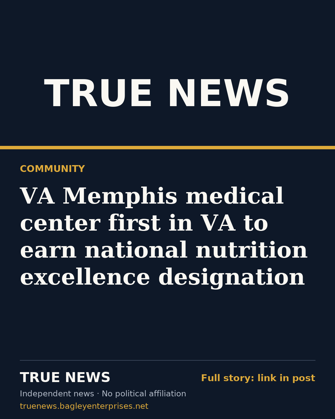 Share card: VA Memphis medical center first in VA to earn national nutrition excellence designation