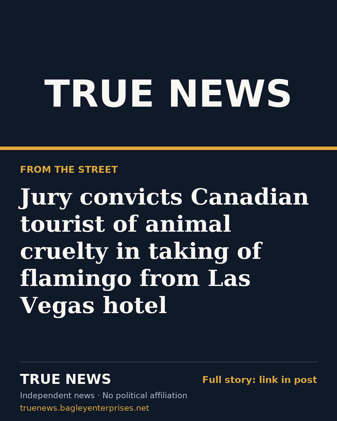 Share card: Jury convicts Canadian tourist of animal cruelty in taking of flamingo from Las Vegas hotel