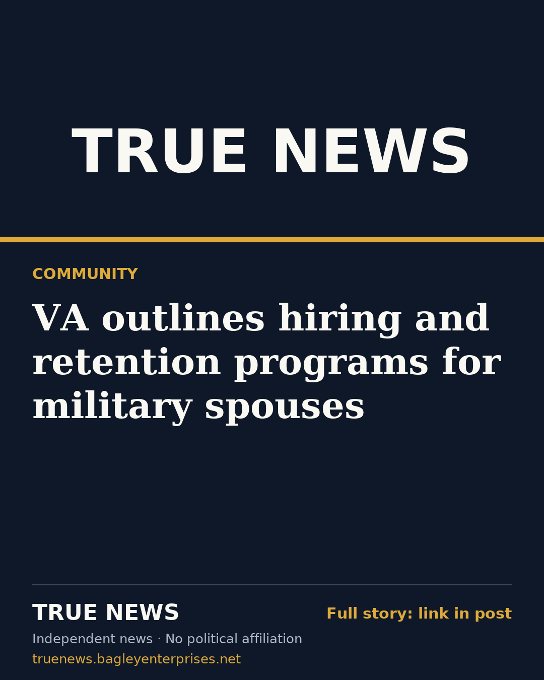 Share card: VA outlines hiring and retention programs for military spouses