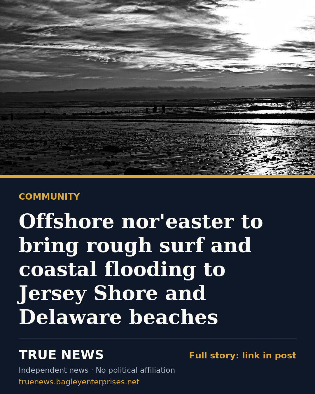 Share card: Offshore nor'easter to bring rough surf and coastal flooding to Jersey Shore and Delaware beaches