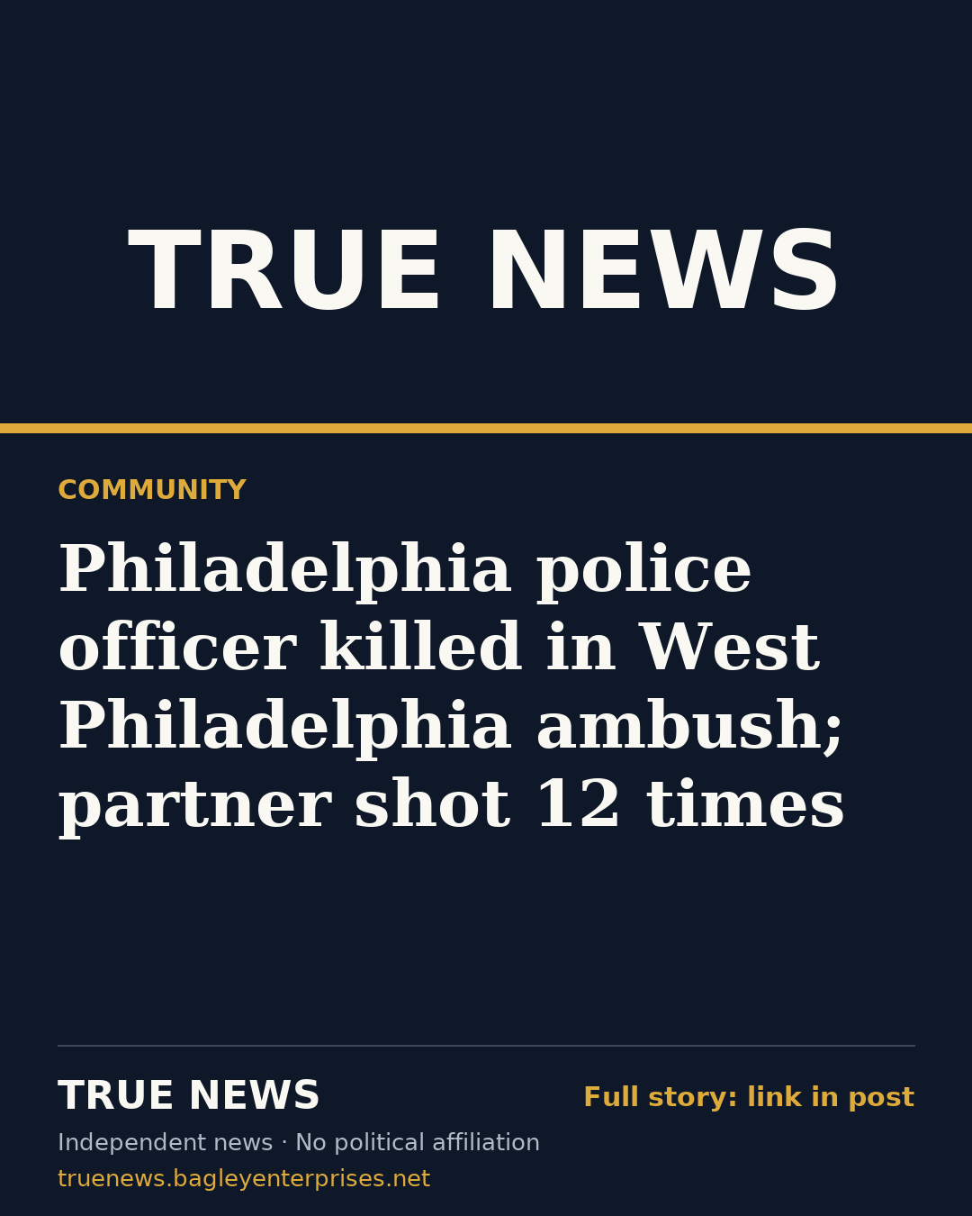 Share card: Philadelphia police officer killed in West Philadelphia ambush; partner shot 12 times
