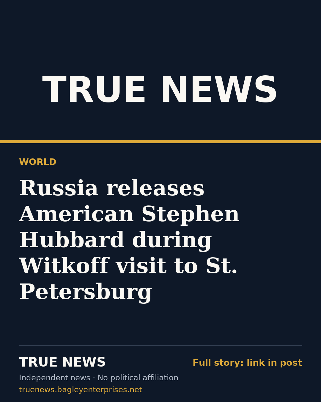 Share card: Russia releases American Stephen Hubbard during Witkoff visit to St. Petersburg