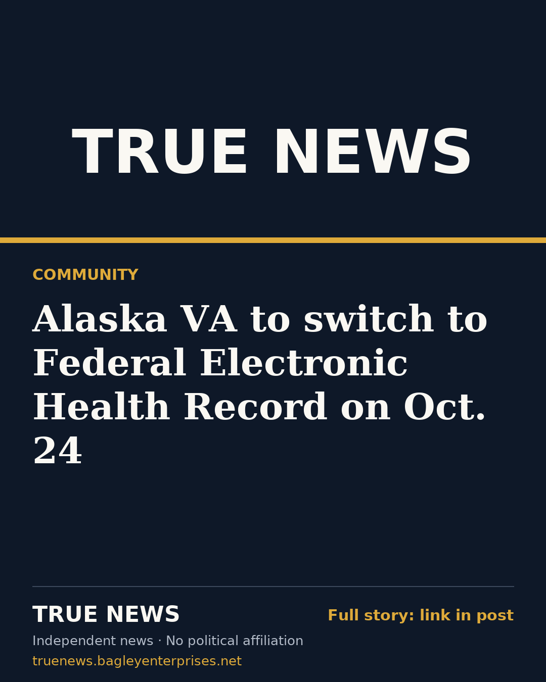Share card: Alaska VA to switch to Federal Electronic Health Record on Oct. 24