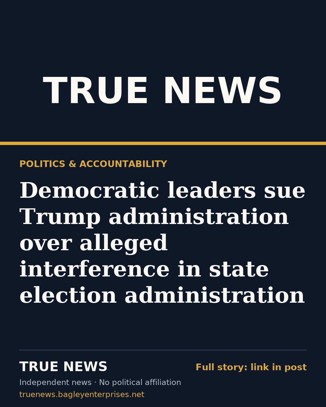 Share card: Democratic leaders sue Trump administration over alleged interference in state election administration