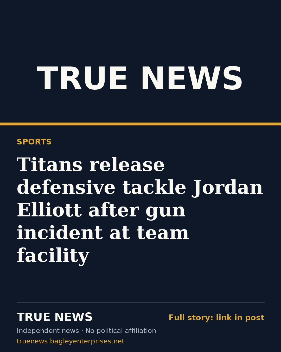 Share card: Titans release defensive tackle Jordan Elliott after gun incident at team facility