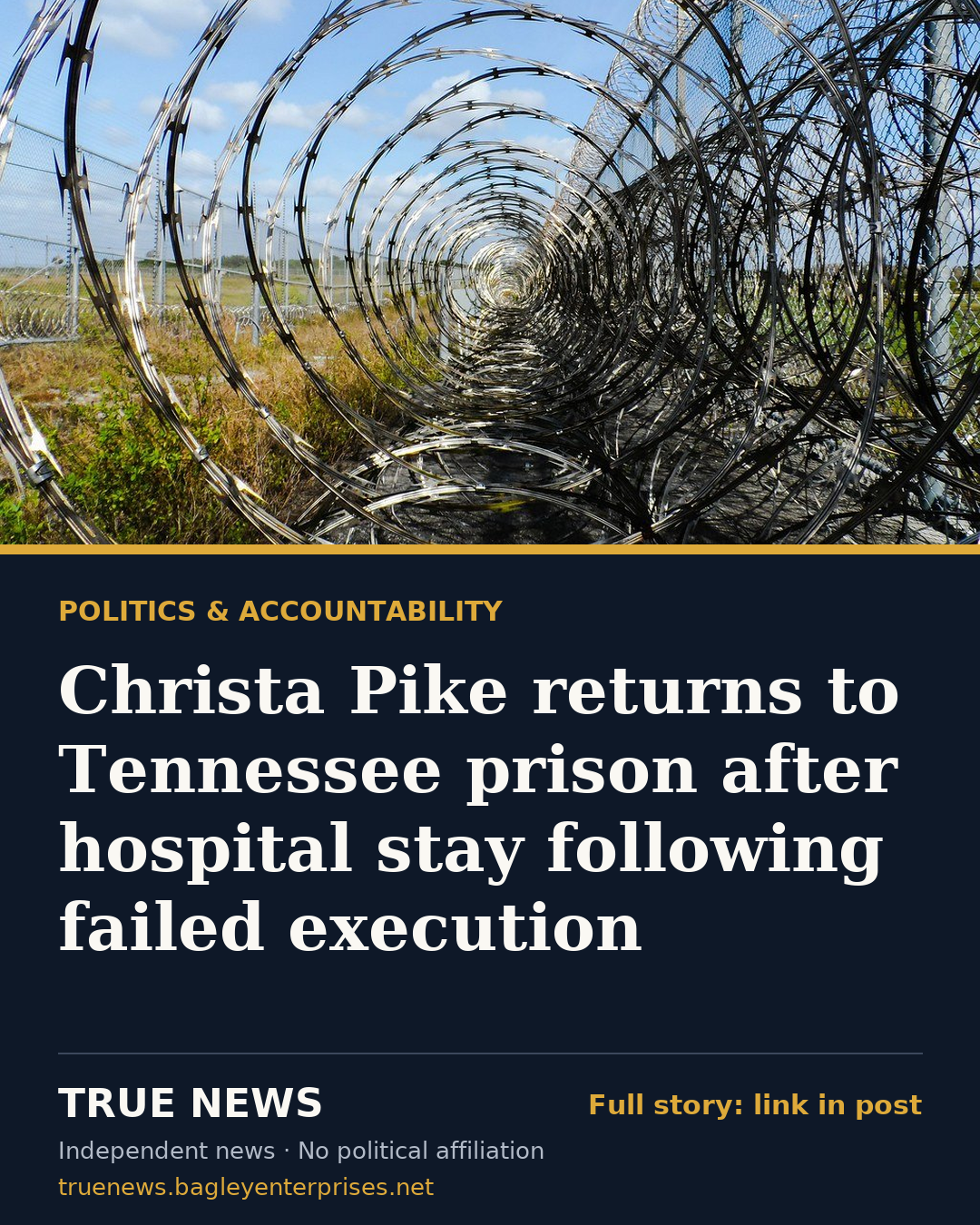 Share card: Christa Pike returns to Tennessee prison after hospital stay following failed execution