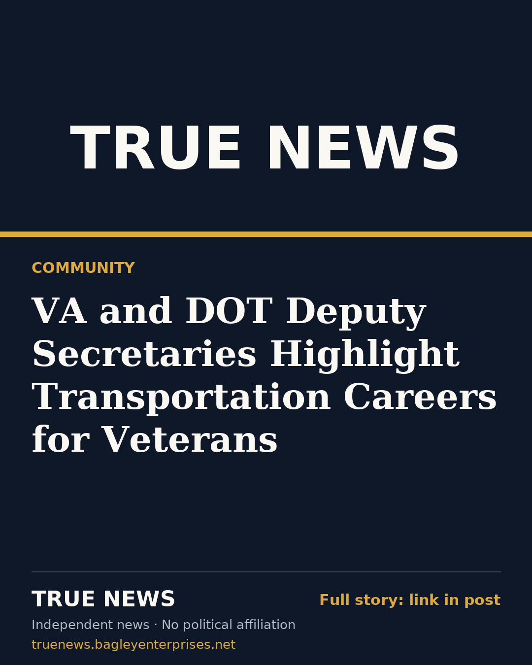 Share card: VA and DOT Deputy Secretaries Highlight Transportation Careers for Veterans