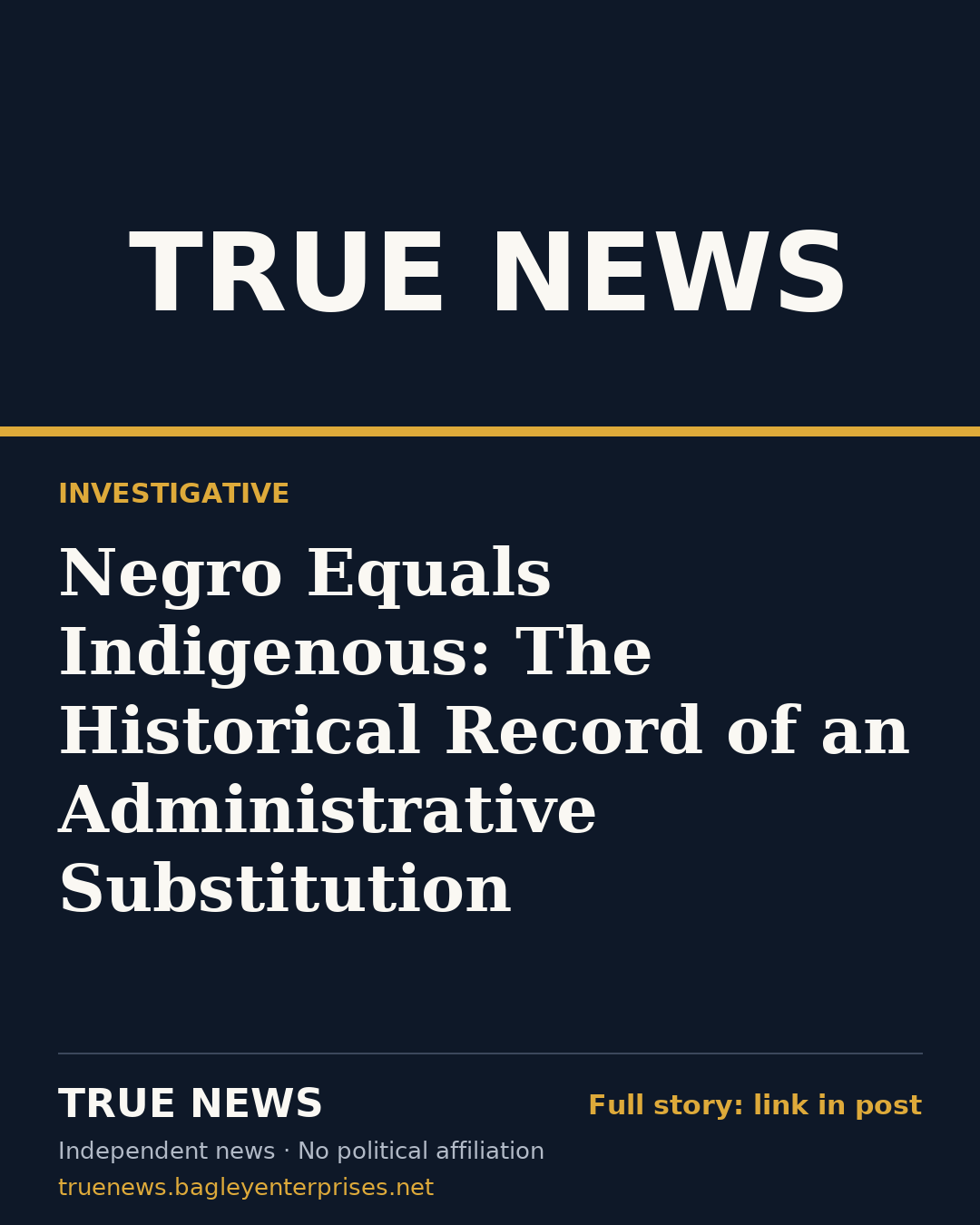 Share card: Negro Equals Indigenous: The Historical Record of an Administrative Substitution