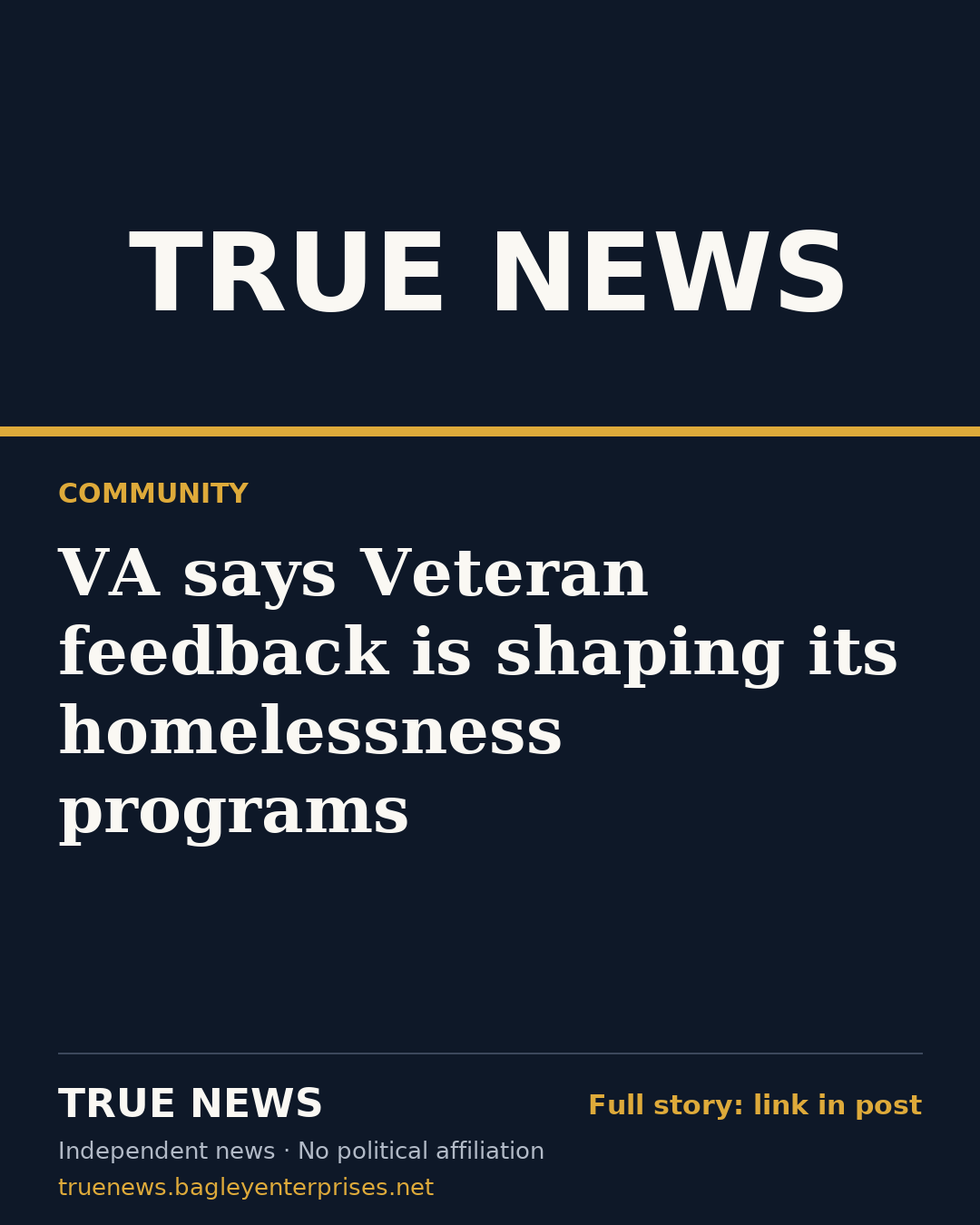 Share card: VA says Veteran feedback is shaping its homelessness programs