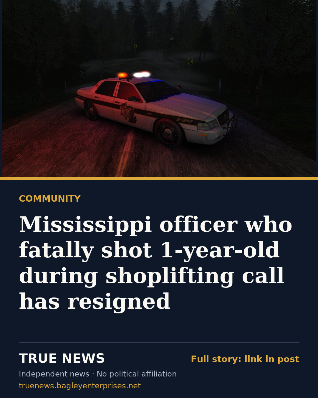 Share card: Mississippi officer who fatally shot 1-year-old during shoplifting call has resigned