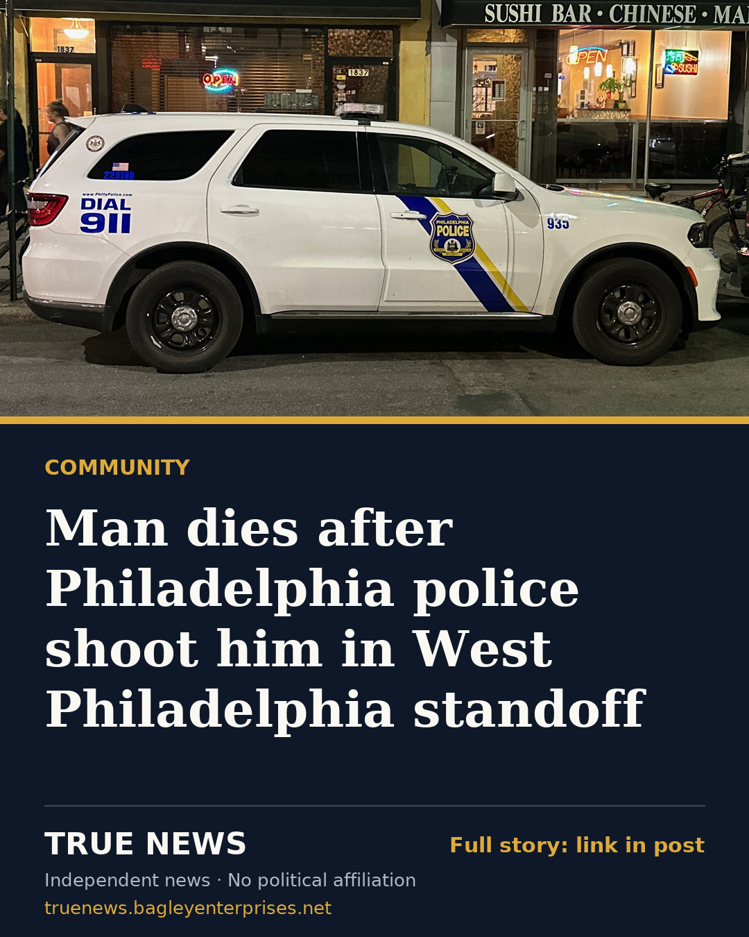 Share card: Man dies after Philadelphia police shoot him in West Philadelphia standoff