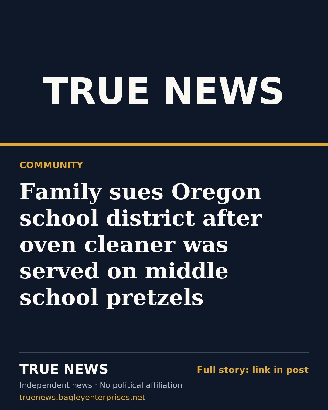 Share card: Family sues Oregon school district after oven cleaner was served on middle school pretzels