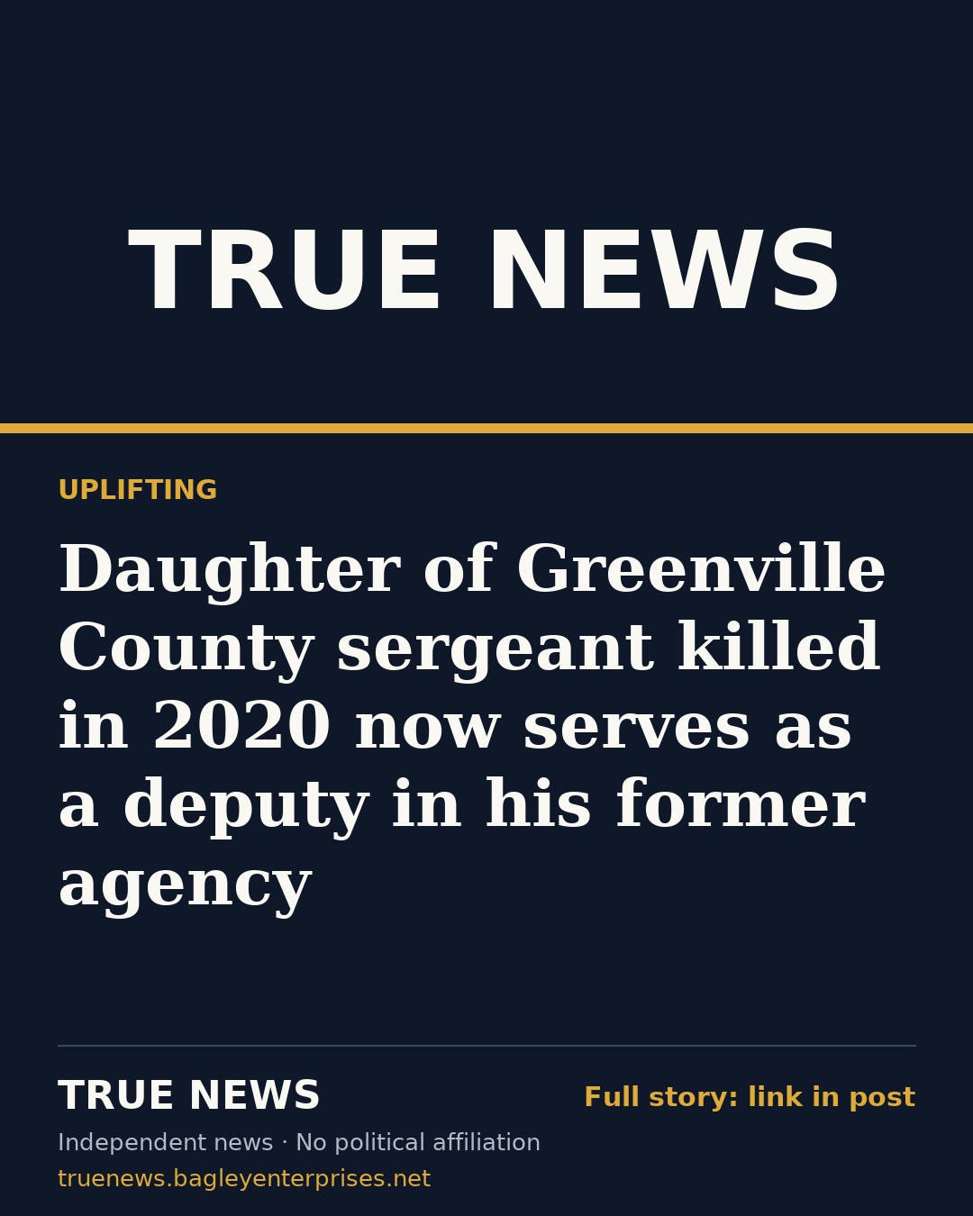 Share card: Daughter of Greenville County sergeant killed in 2020 now serves as a deputy in his former agency