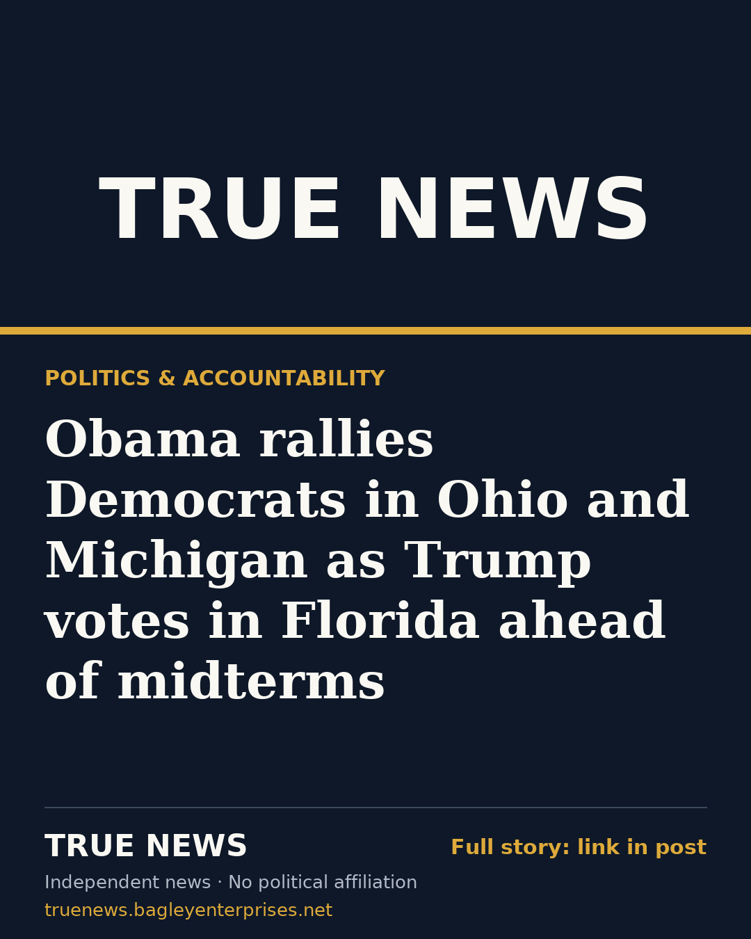Share card: Obama rallies Democrats in Ohio and Michigan as Trump votes in Florida ahead of midterms