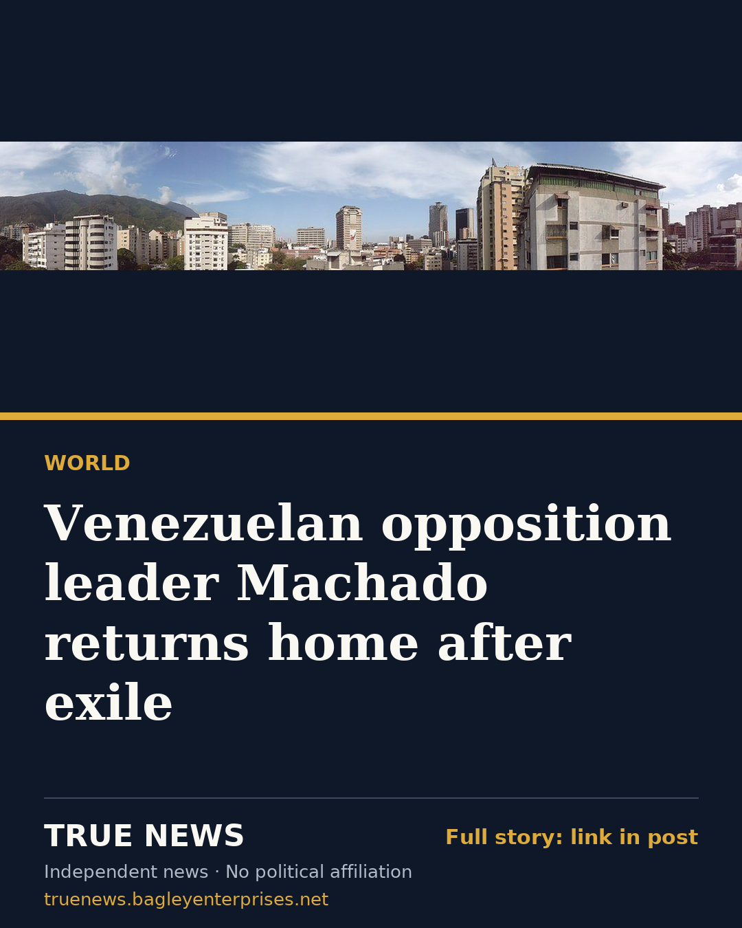 Share card: Venezuelan opposition leader Machado returns home after exile