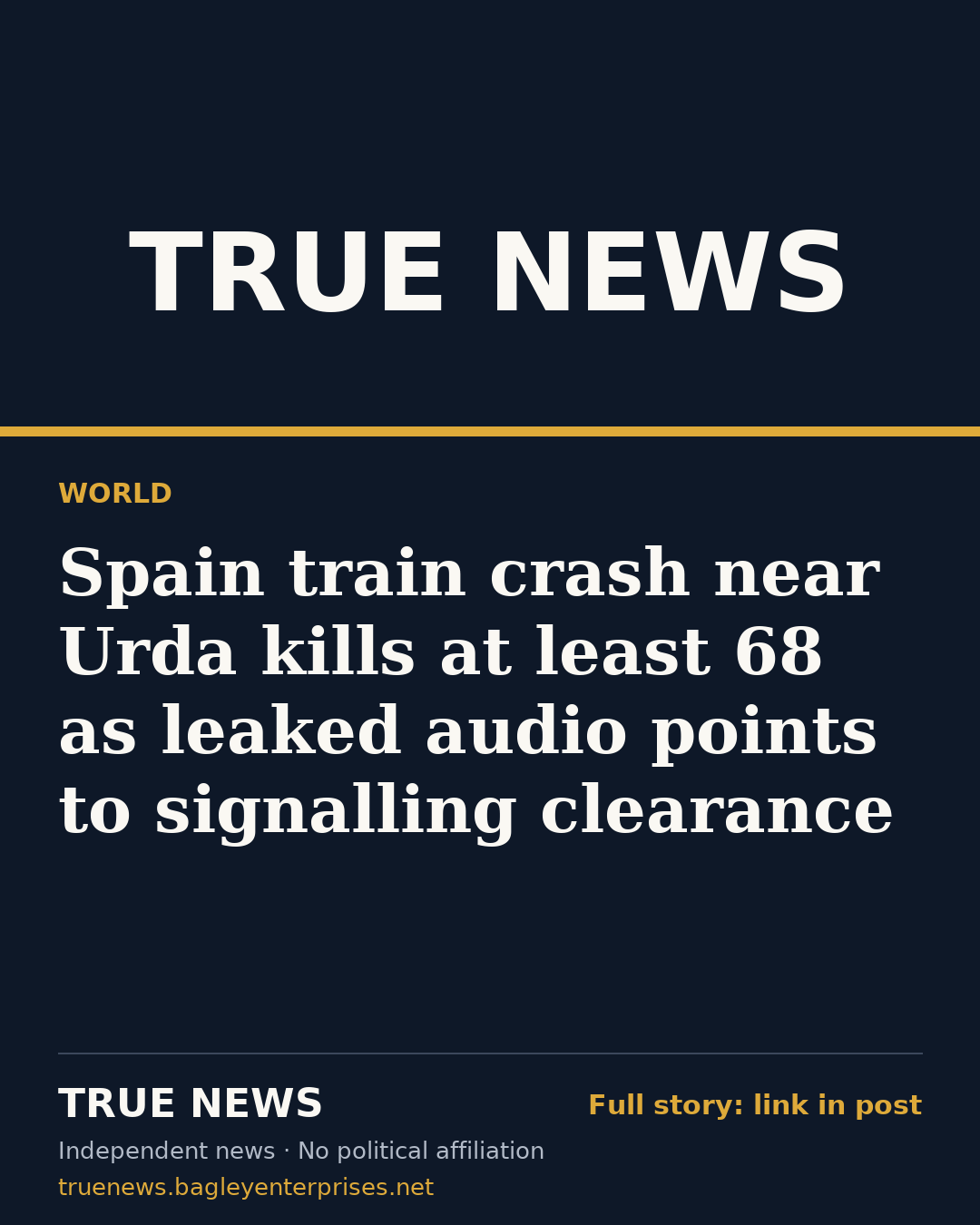 Share card: Spain train crash near Urda kills at least 68 as leaked audio points to signalling clearance