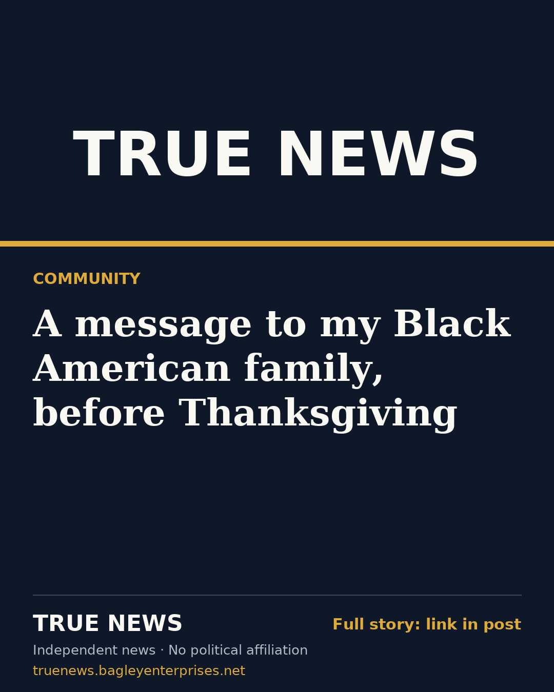 Share card: A message to my Black American family, before Thanksgiving