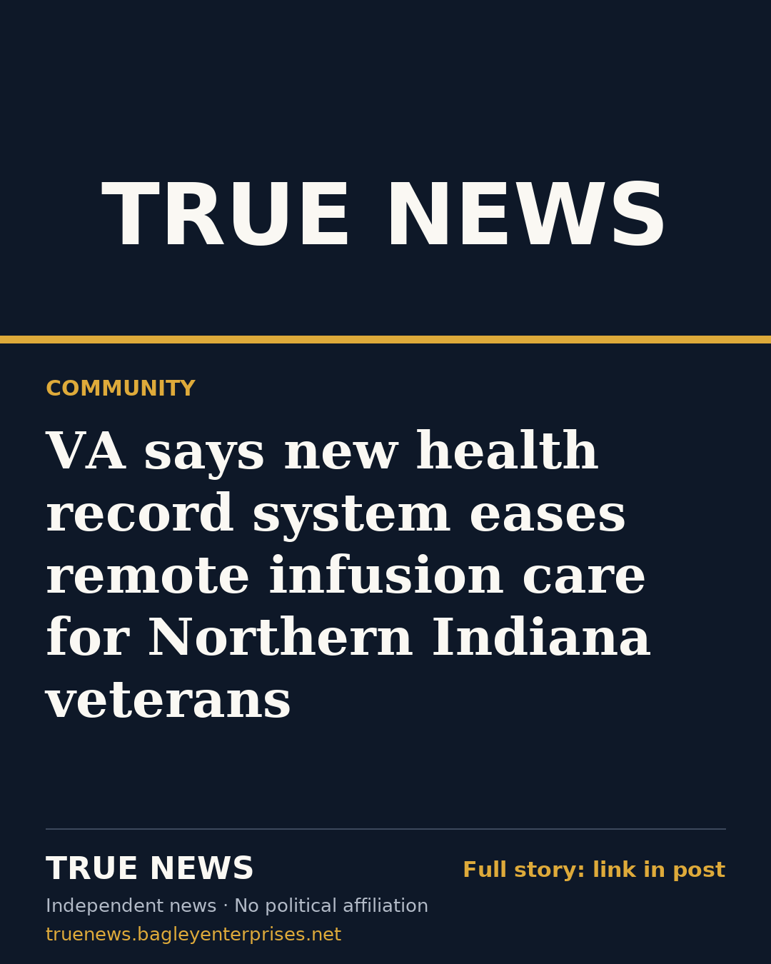 Share card: VA says new health record system eases remote infusion care for Northern Indiana veterans
