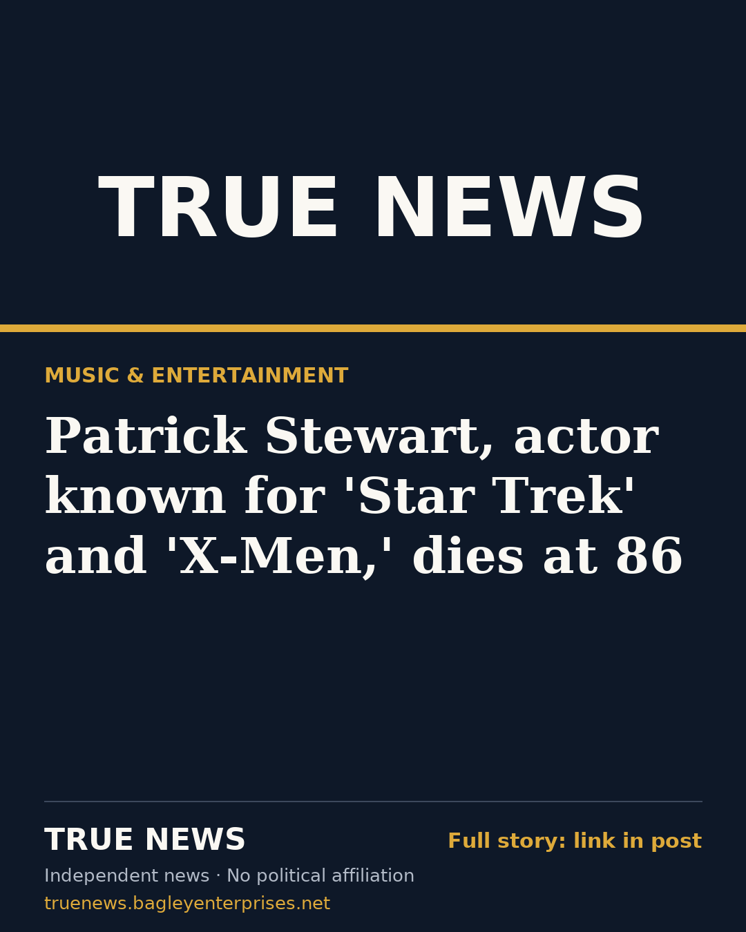 Share card: Patrick Stewart, actor known for 'Star Trek' and 'X-Men,' dies at 86