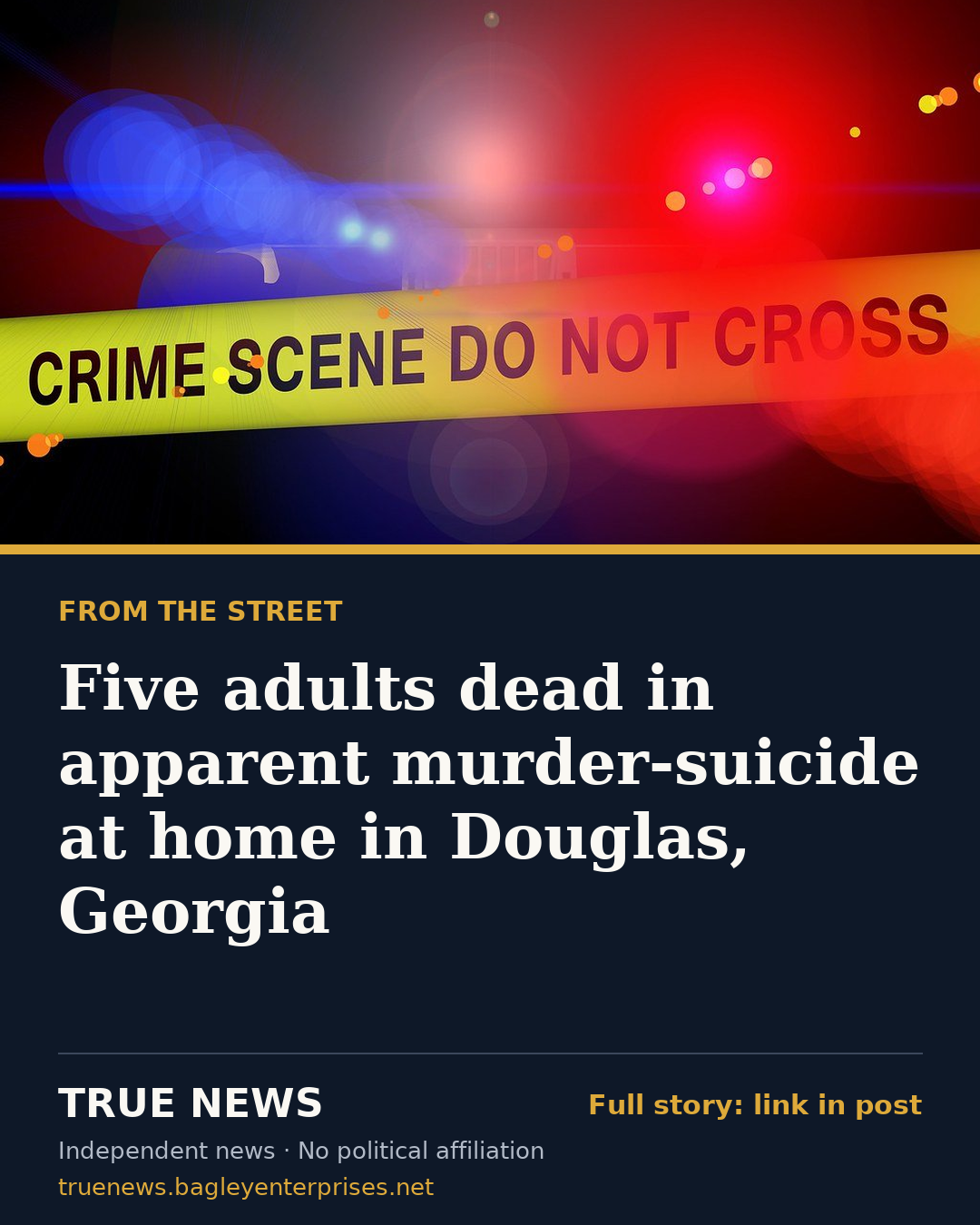 Share card: Five adults dead in apparent murder-suicide at home in Douglas, Georgia