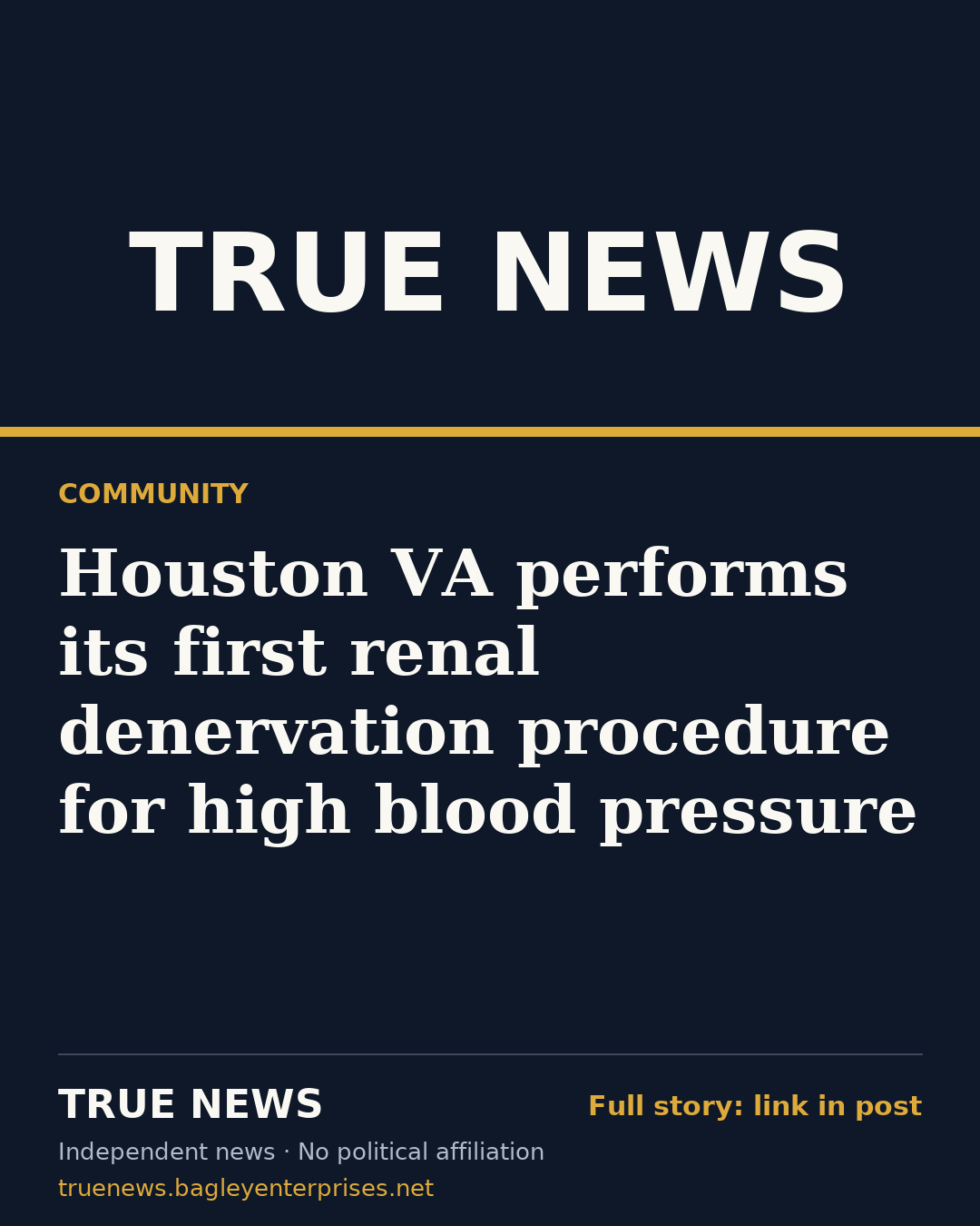 Share card: Houston VA performs its first renal denervation procedure for high blood pressure