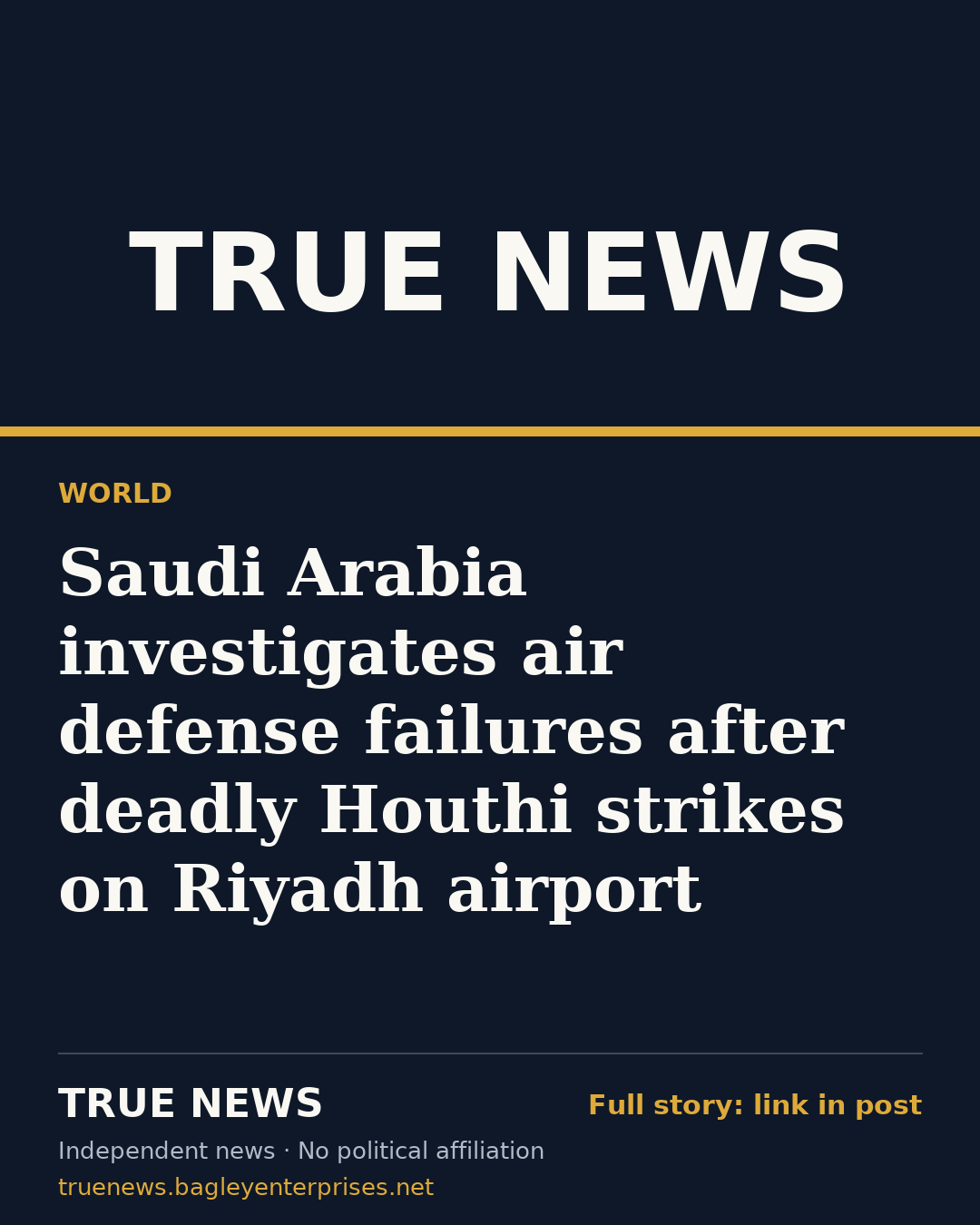 Share card: Saudi Arabia investigates air defense failures after deadly Houthi strikes on Riyadh airport