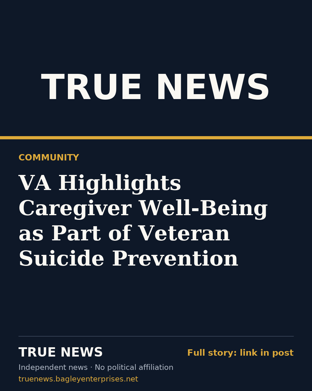 Share card: VA Highlights Caregiver Well-Being as Part of Veteran Suicide Prevention